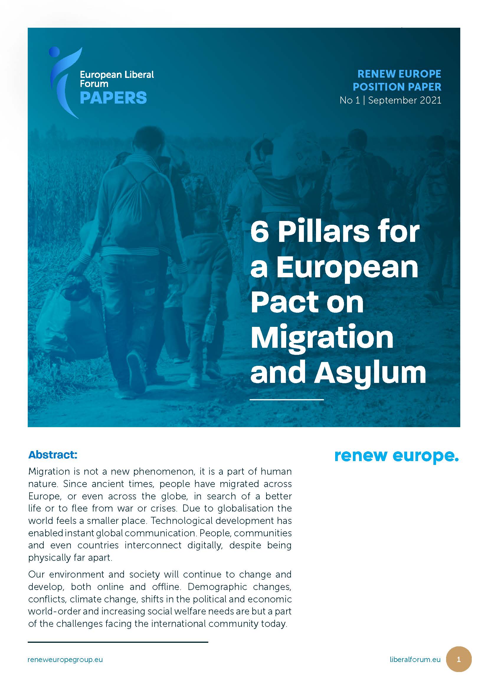 Renew Europe Position Paper 1: 6 Pillars For A European Pact On ...