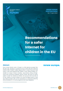 Recommendations for a safer Internet for children in the EU
