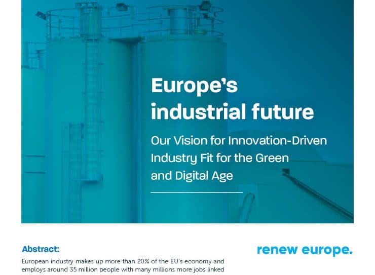 Renew Europe Position Paper 11 Europe's industrial future