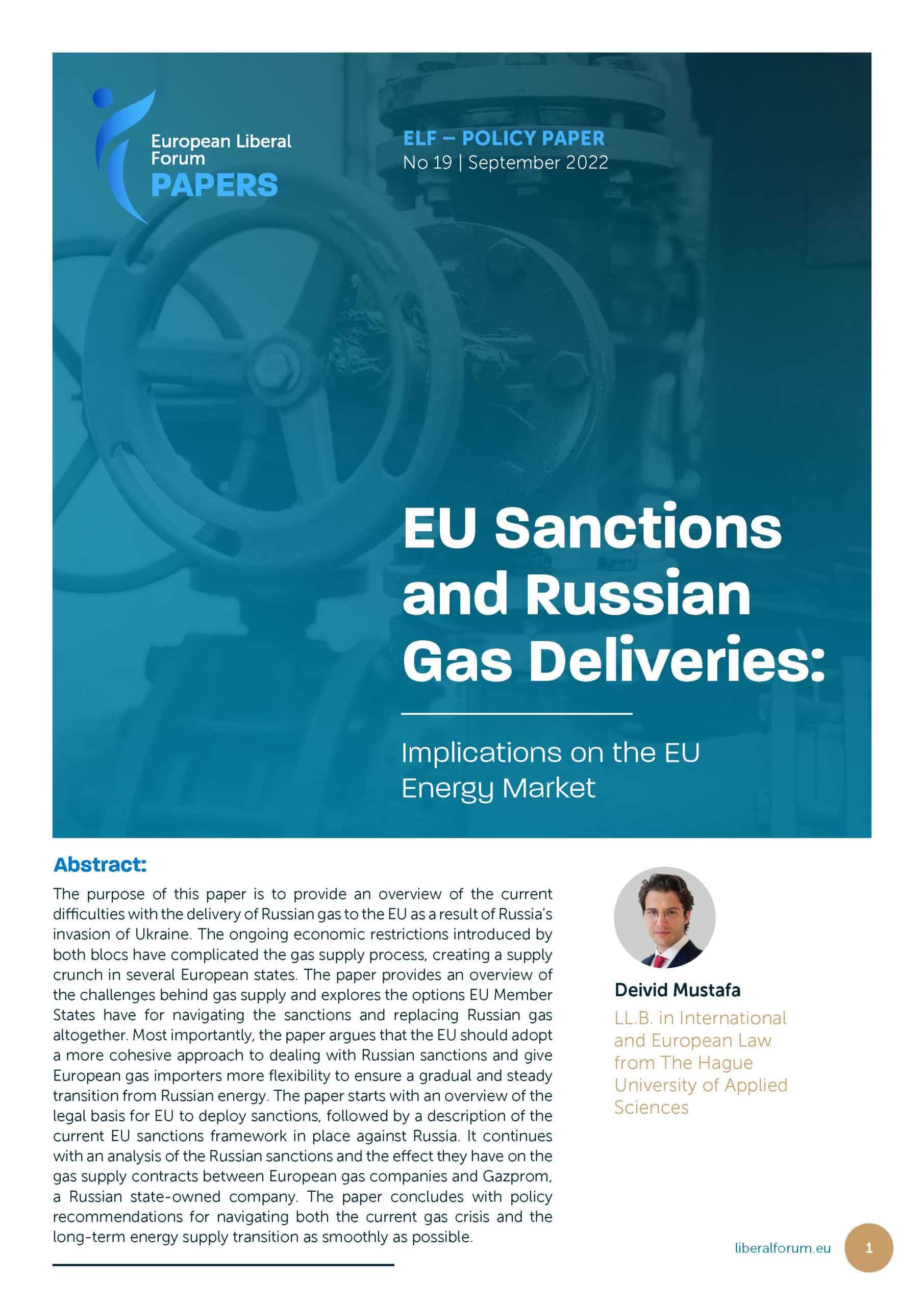 [Policy Paper 19] EU Sanctions and Russian Gas Deliveries The